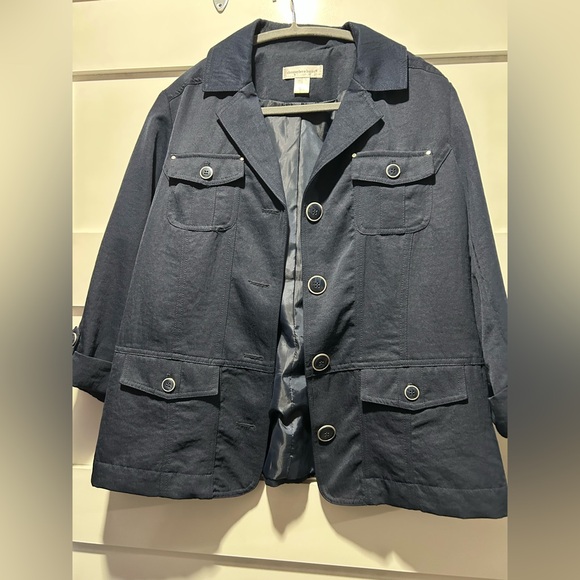 Christopher & Banks Jackets & Blazers - Christopher & Banks Yellow Blazer. Navy Blue. Women’s size L